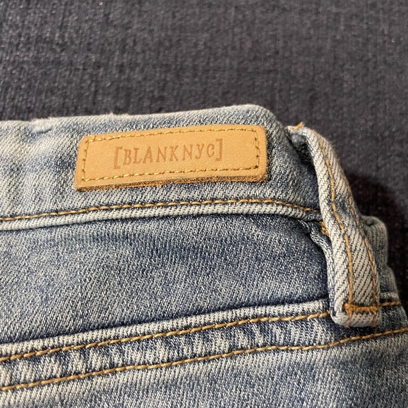 BlankNYC Crop Skinny Ankle Classique Floral Embroidered Tassel Hem Denim Jeans - Picture 5 of 6